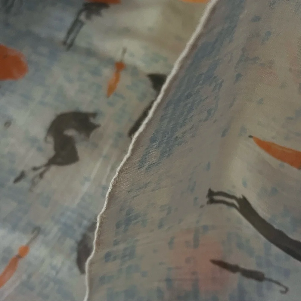 Infinity Scarf – 100% Cotton – Umbrella Rain Print – 66” x 27”